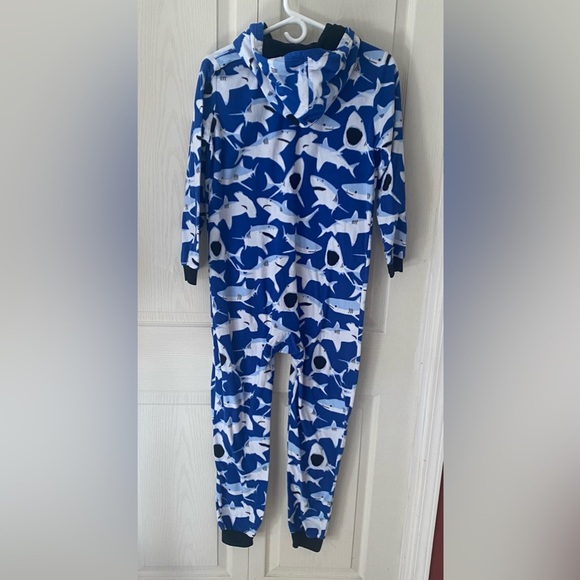 One piece footless Pajamas boys Swimming Sharks - Picture 3 of 3